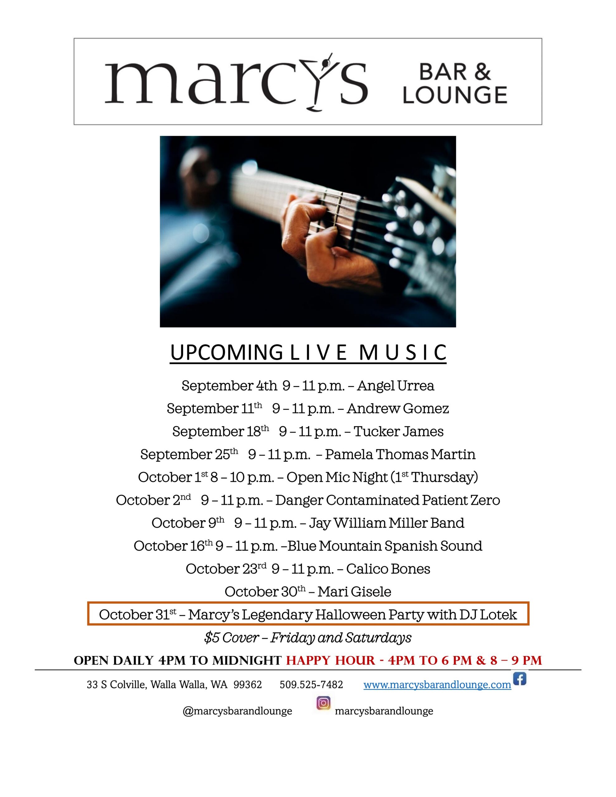 LIVE Music Sept Oct